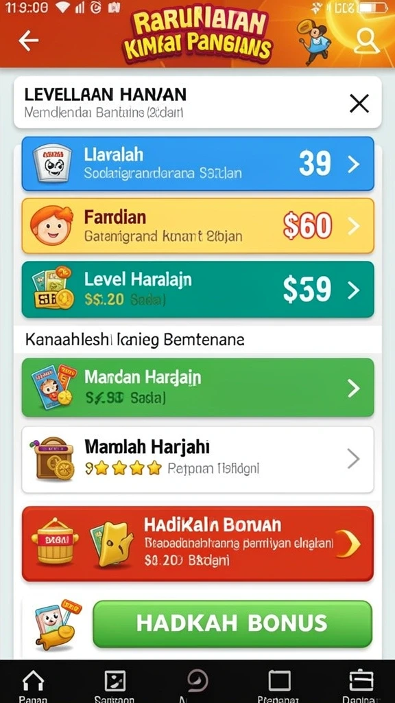 Banyak pilihan permainan yang sesuai dengan berbagai selera.