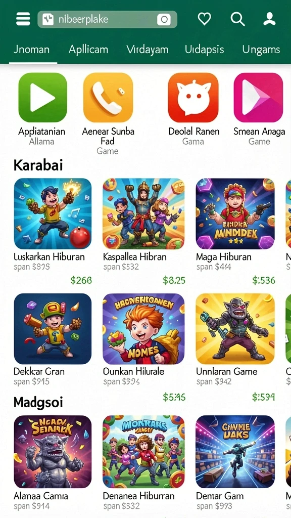Tampilan awal permainan yang menarik dan intuitif.