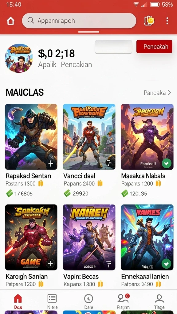 Antarmuka game yang menarik dan mudah digunakan.