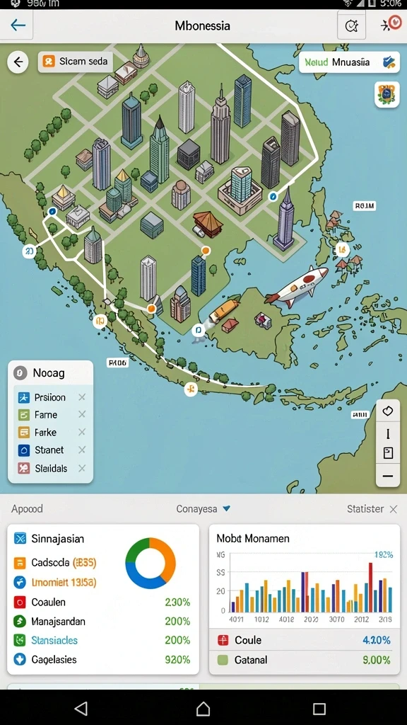 Gambaran level yang penuh warna dan tantangan.