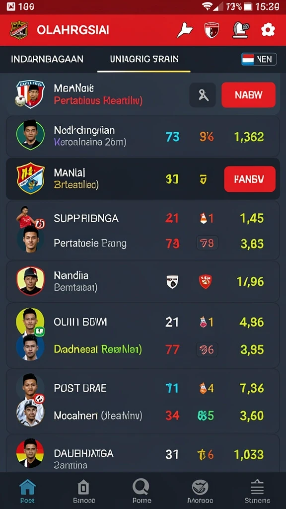 Tampilan daftar permainan yang lengkap dan terorganisir.
