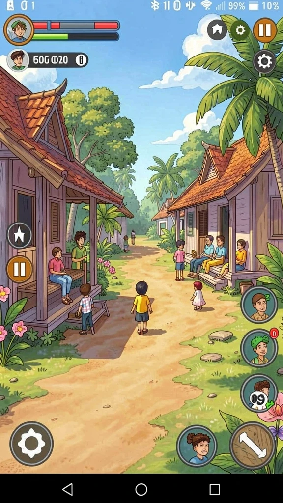 Tampilan karakter yang keren dan penuh warna.